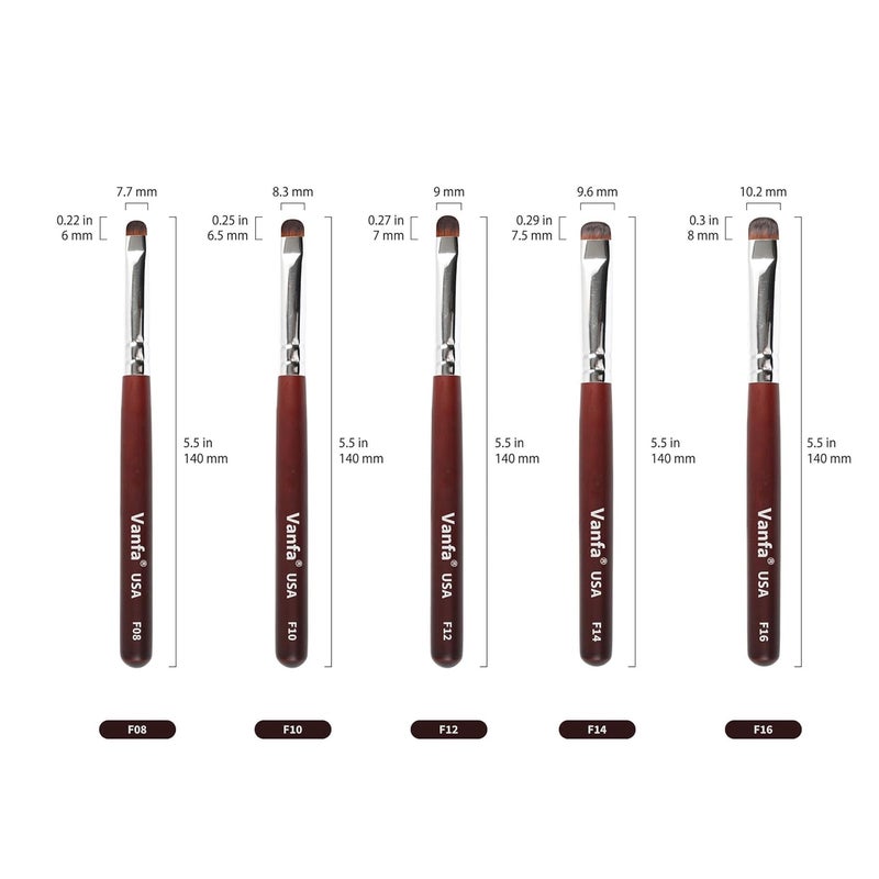 Vanfa French Brush for Nails, Clean up brush for Gel Nail Polish F14 - Image 4